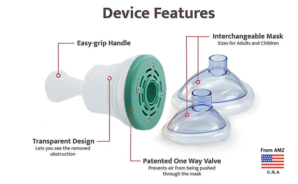 Choking Rescue Device, Portable Choking Emergency Device for Removing Blocked Objects, First Aid Choking Device Tool for Adult and Children - device feature