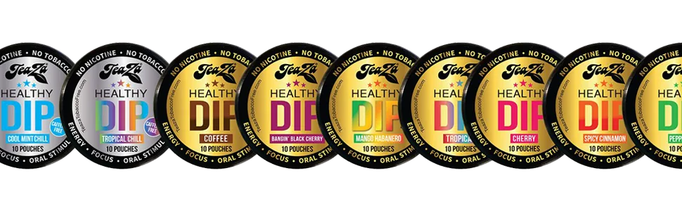 Teaza Herbal Energy Pouch Mixed 4 Pucks Banging Black Cherry Tobacco Replacement - Teaza Dips
