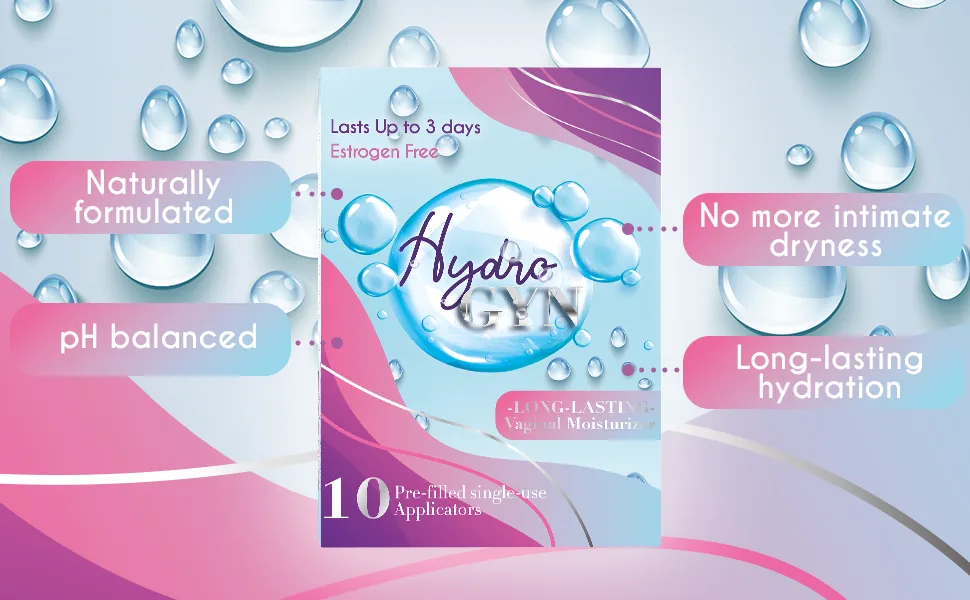Hydro GYN Vaginal Moisturizer | Long-Lasting Dryness & Discomfort Relief | Estrogen & Hormone Free | 10 Pre-Filled Applicators - product information 3