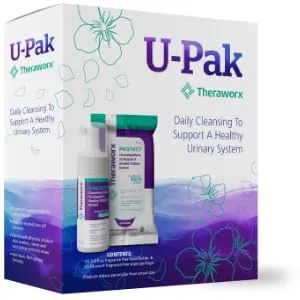 Theraworx Protect U-Pak 60-Ct Wipes Plus Hygiene Foam 3.4 oz for Urinary Health (1 Pack) 2 Piece Set - UPak