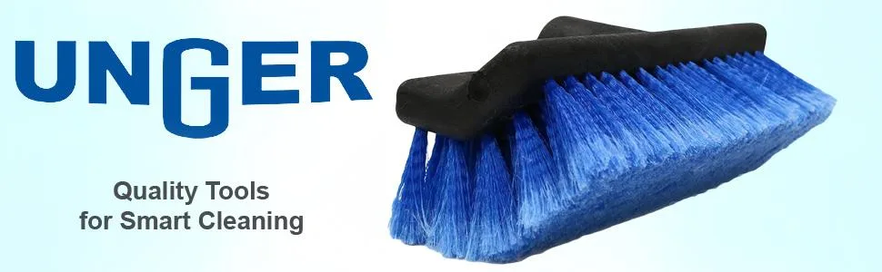 Unger HydroPower Bi-Level Soft Wash Brush Head, 10" Soft Bi-Level Brush Scrub Brush Head - HydropPower Bi-Level Soft Wash Brush