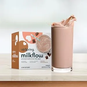 UpSpring Milkflow Lactation Supplement Drink Mix  Milk Lactation Supplement to Support Breast Milk Production with Fenugreek and Blessed Thistle, Chocolate Flavor, 18 Servings (FG0070-03) Chocolate 18ct - milkflow