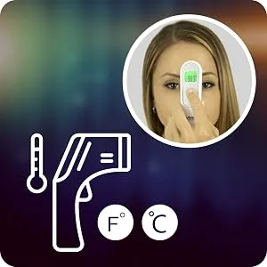 Vive Forehead Thermometer - Infrared Temperature Temporal No Touch Termometro for Adults and Kids - Touchless Digital Sensor - Non-Contact Temporal Artery Fever Indicator - Instant Read - Non Contact Thermometer - Infrared Forehead Indicator for Adults and Kids - Touchless Digital Sensor