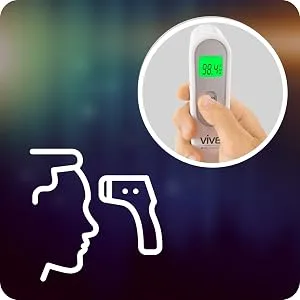 Vive Forehead Thermometer - Infrared Temperature Temporal No Touch Termometro for Adults and Kids - Touchless Digital Sensor - Non-Contact Temporal Artery Fever Indicator - Instant Read - Non Contact Thermometer - Infrared Forehead Indicator for Adults and Kids - Touchless Digital Sensor