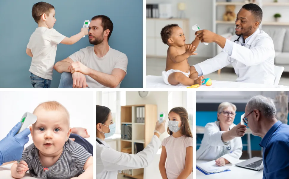 Vive Forehead Thermometer - Infrared Temperature Temporal No Touch Termometro for Adults and Kids - Touchless Digital Sensor - Non-Contact Temporal Artery Fever Indicator - Instant Read - thermometer