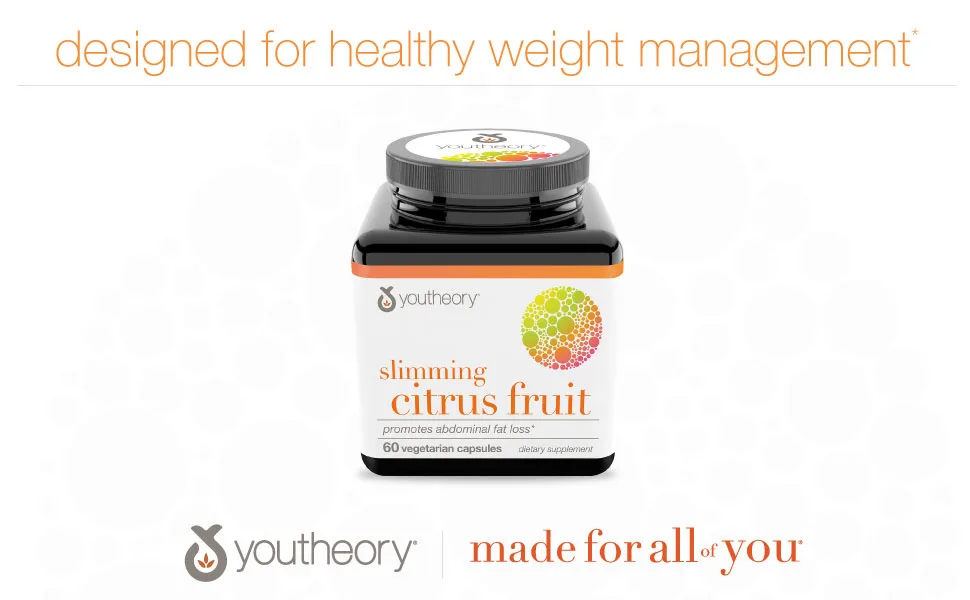 Youtheory Citrus Fruit Advanced with Chromium, 60 Count (1 Bottle) - Slimming Citrus Fruit - Footer
