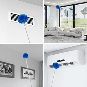 Microfiber Dusters w 2 Handle Sets, Durable 15100 Inchs Long Telescopic Rod, Washable, Feather Dusters for Cleaning Cobweb, Ceilings Fans (5 Pack) Blue - Excellent dust collector for all angles and heights!