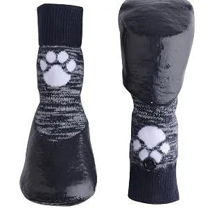 KOOLTAIL Dog Socks Anti Slip with Straps Traction Control Waterproof Paw Protector Black XL - Paw Width: 2.6", Length: 6.3" - dog socks
