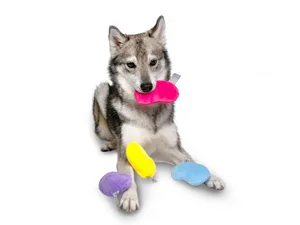 Midlee Easter Bunny Gray & Pink Rabbit Ears for Large Dogs Headband with Tail - jelly bean Easter