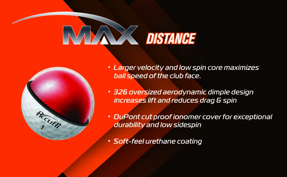 ACCUFLI Max Soft Golf Balls matte mix 12 pack - Max Distance