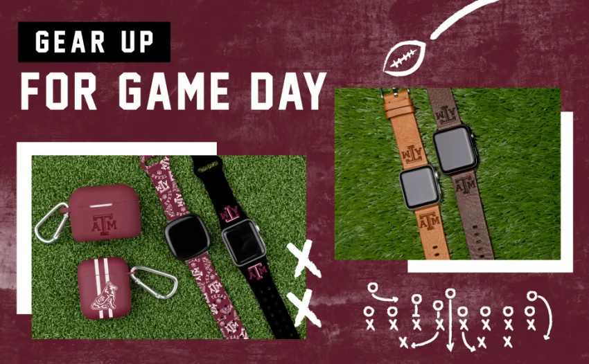 AFFINITY BANDS Texas A&M Aggies Silicone Case Cover Compatible with Apple AirPods Gen 1 & 2 (Maroon) Texas A&M Aggies - Maroon - Texas A&M watch bands