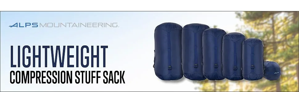 ALPS Mountaineering Lightweight Compression Stuff Sack, 10L - Navy - lightweight Compression stuff sack