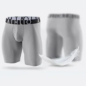 ATHLIO 3 Pack Men's Relaxed Stretch 6 inches Open-Fly Cool Dry Brief Mesh Underwear Trunk Fly 6inch 3pack Black/ Blue/ Sky X-Large - featherweight