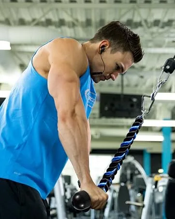 AWEFRANK Deluxe Tricep Rope Pull Down Cable, 27 & 36 Inch Rope Length, Easy to Grip & Non-Slip Cable Attachment for Gym Workout Exercise Blue&Black-27'' - Rope Pushdown