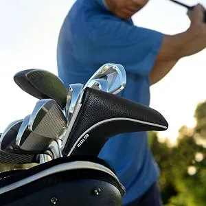 BIG TEETH Classic Golf Blade Putter Cover Headcover Mid Mallet Club Protector Magnetic Bar Closure for Scotty Cameron Taylormade Odyssey Black - BLACK