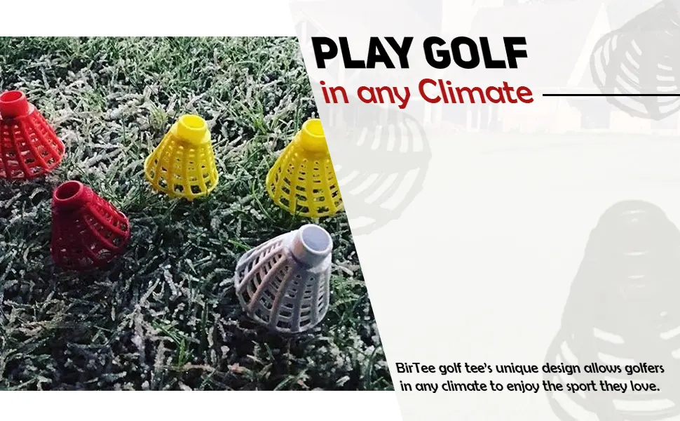 BirTee Golf Tees - PRO Speed Version with Enhanced Durability - 8 Pack. Indoor Golf Tees/Golf Simulator Tees/Winter Plastic Golf Tees White - BirTee Golf Tees