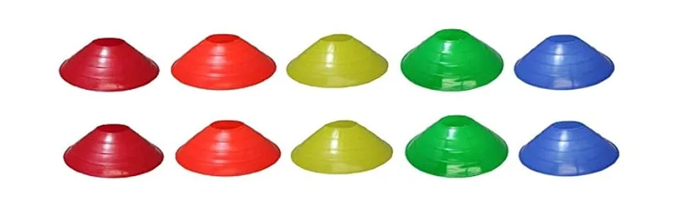 Bluedot Trading Disc Cones, Multiple Quantities and Colors 25 Pack With Holder Multi- Color - banner