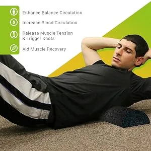BodyHealt High Density Foam Roller - Half Foam Roller, Foam Roller for Pysical Therapy & Exercise. Density Foam Roller, Foam Rollers for Muscles Deep Tissue. Foam Roller, Half Round Foam Roller - 6X12 6" x 12" Half-round - product information 6