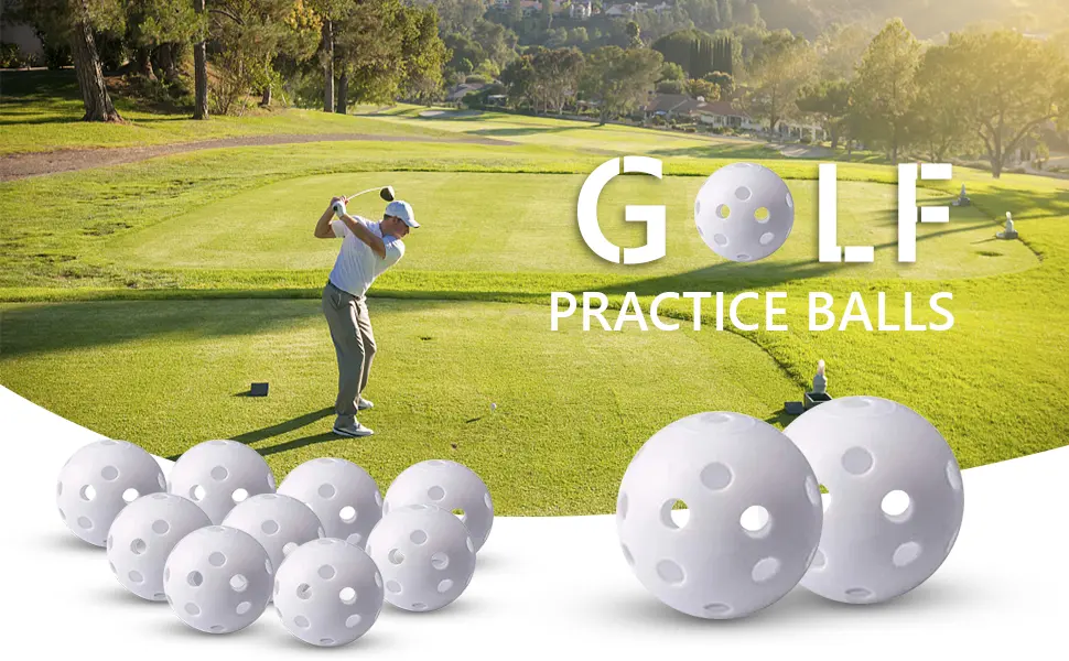 Practice Golf Balls, Plastic Golf Training Balls 5 inch Golf Balls for Driving Range, Swing Training, Indoor Simulators, Outdoor and Home Use 50 PACK - practice golf balls