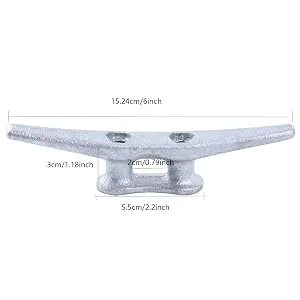 4 Pack 6inch Heavy Duty Boat Cleat/Galvanized Cast Iron Dock Cleat for Marine or Decorative Applications - heavy duty boat