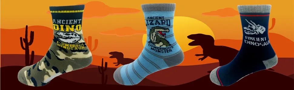 Cczmfeas Kids Boys Cartoon Dinosaurs Pattern Sport Socks 10 Pairs 8-12 Years Dinosaurs 2 - product information 2