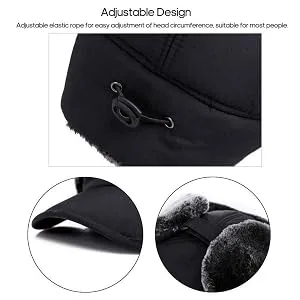Women Men Ear Flaps Hat Aviator Winter Warm Trapper Hat Snow Ski Cycling Caps Grey - Adjustable Design