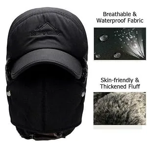 Women Men Ear Flaps Hat Aviator Winter Warm Trapper Hat Snow Ski Cycling Caps Grey - Waterproof Material