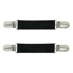 Comfy Clothiers Elastic Mitten Clips for Kids Gloves and Adults - Tight Steel Grip Glove Clips Black - Mitten Clips
