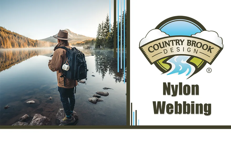 Country Brook Design - 1 Inch Heavy Duty 100% Real Nylon Webbing - 30+ Vibrant Colors Black 10 Yards - product information 1