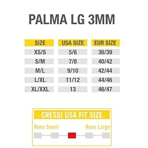 Long Premium Neoprene Diving Socks 3mm | PALMA LT by Cressi: quality since 1946 Medium-Large Black/Black - fin socks size 15