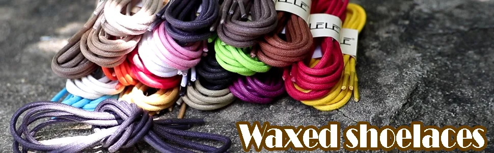 DELELE 2 Pair Round Waxed Shoelaces 1/8"Thick Shoe String Boot Laces for Dress Shoes 31.50"Inch (80CM) 01 Black - Thick waxed shoelaces