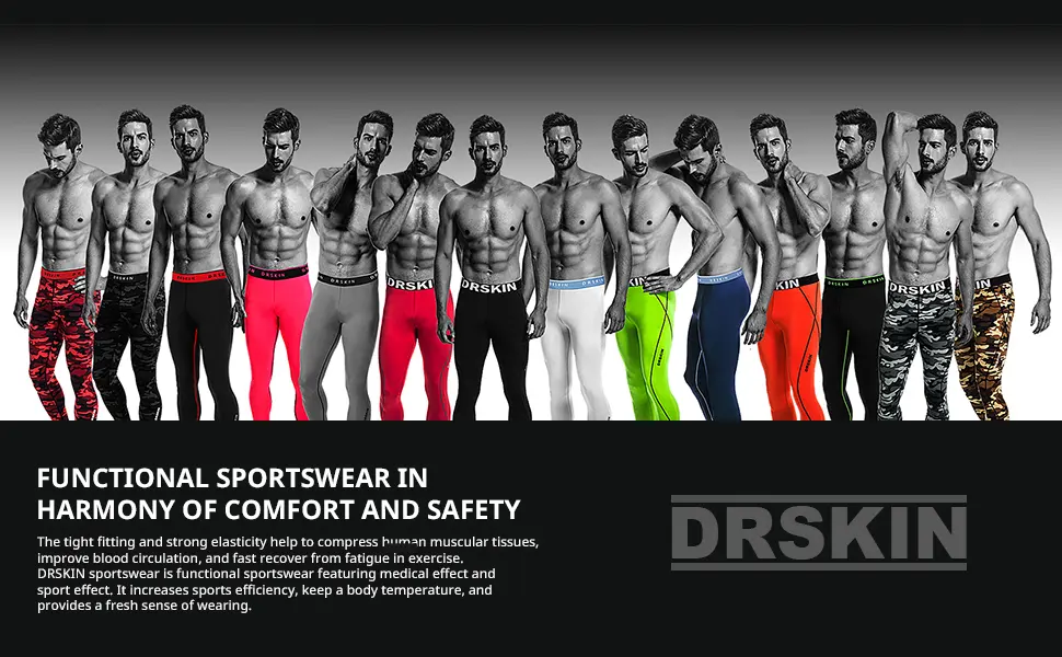 DRSKIN Mens Compression Pants Sports Tights Leggings Baselayer Running Workout Active Athletic Gym Black Small - product information 10
