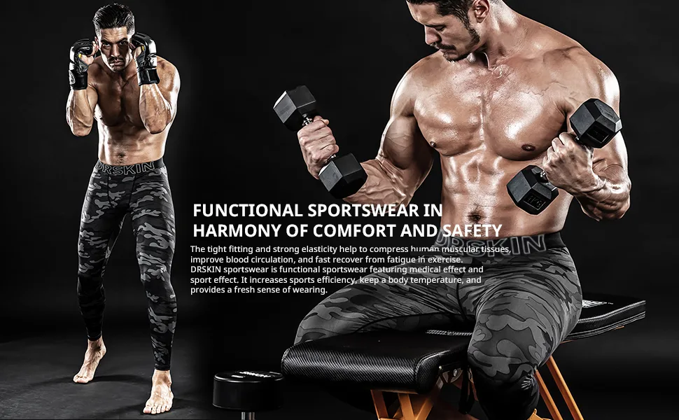 DRSKIN Mens Compression Pants Sports Tights Leggings Baselayer Running Workout Active Athletic Gym Black Small - product information 8