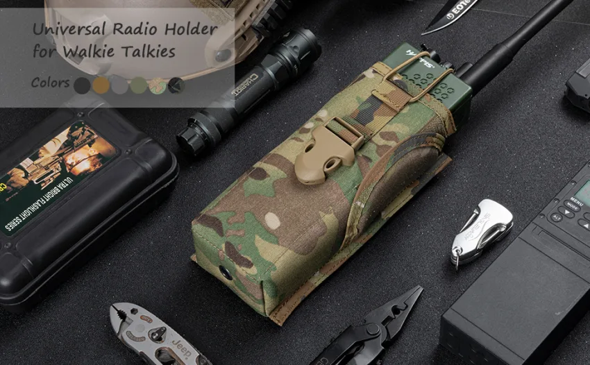 EXCELLENT ELITE SPANKER Tactical Universal Radio Holster Pouch Holder Case Bag Molle Adjustable Military Walkie Talkie Holder Multicam - product information 2