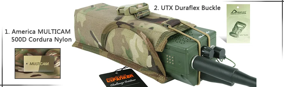 EXCELLENT ELITE SPANKER Tactical Universal Radio Holster Pouch Holder Case Bag Molle Adjustable Military Walkie Talkie Holder Multicam - product information 3