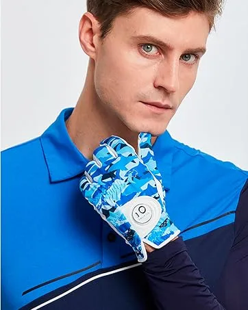 FINGER TEN Golf Gloves Men Left Hand Rain Grip Value 3 Pack, All Weather Durable Grip Size Small Medium Large XL White Black Blue Red Brown White Medium/Large Left - golf gloves men left hand right handed ball marker lh rh
