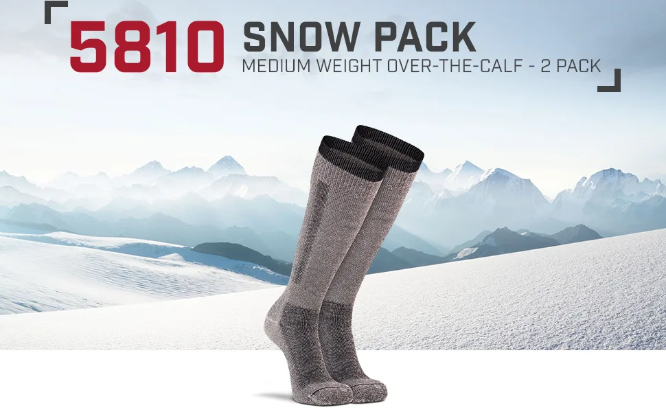 FoxRiver Snow Pack Over The Calf Merino Wool, 2 Pack, Skiing Socks 9-11.5 Black - 5810_2