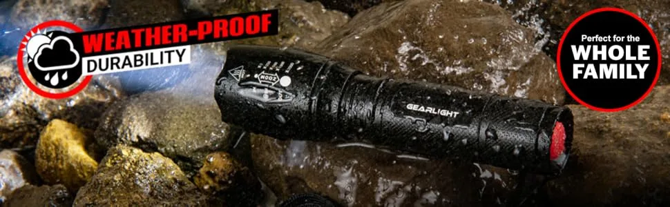 GearLight LED Flashlight 2pack Bright, Zoomable Tactical Flashlights with High Lumens and 5 Modes for Emergency and Outdoor Use, Camping Accessories -S1000 LED 2 Pack - product information 2