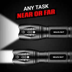 GearLight LED Flashlight 2pack Bright, Zoomable Tactical Flashlights with High Lumens and 5 Modes for Emergency and Outdoor Use, Camping Accessories -S1000 LED 2 Pack - product information 7