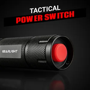 GearLight LED Flashlight 2pack Bright, Zoomable Tactical Flashlights with High Lumens and 5 Modes for Emergency and Outdoor Use, Camping Accessories -S1000 LED 2 Pack - tactical power switch easy
