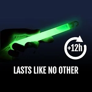 30 Ultra Bright Glow Sticks in Bulk - Multi Use Glowsticks for Parties, Camping, Emergency Light and Survival Kit - 12 Hours Duration (Green) Green 30 Pack - Lasts like no other