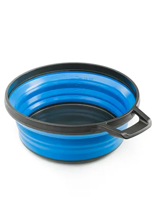 GSI Outdoors 22oz. Escape Bowl and Lid, Flat-Folding Insulating Silicon Bowl with Handle for Camping & Travel Green - With Lid - product information 11