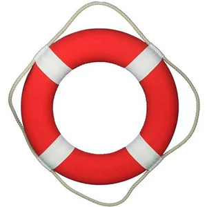 Hampton Nautical Vibrant Blue Lifering with White Bands, 10" Solid Blue 10 inch - Solid Lifering
