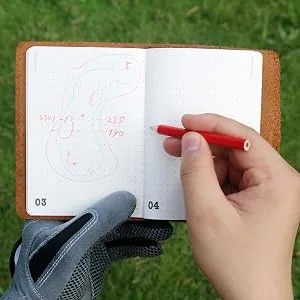 Handy Picks Leather Golf Log Book, Handmade n Refillable, Golf Log n Yardage Book Included Buckskin - Yardage book details