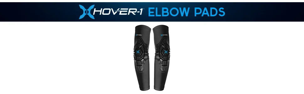 Hover-1 Men's Protective Elbow Pads | Hard PU Shells for Impact Resistance, Lightweight Breathable Material for Maximum Comfort, Large, Black - elbow pads, protective gear, pads for elbows