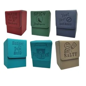 KeenClover Card Deckbox for CCG TCG, Holds 100-115 Sleeved Cards, PVC Free Deck Box (Get Salty), 4x3x3 Inches - 6 Different Boxes