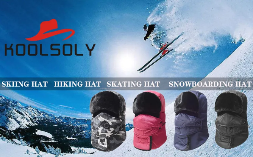 Trooper Trapper Hat,Winter Ski Hat with Winter Ear Flap and Ski Windproof Mask Gray - product information 1
