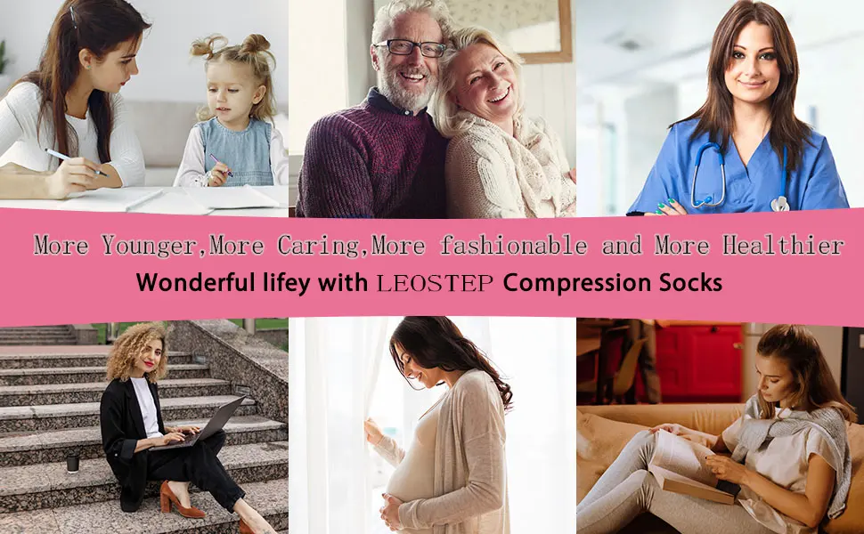 LEOSTEP 4 Pairs Compression Socks for Women & Men Medical for Nurses,Nursing,Running Small-Medium Medical - COMPRESSION SOCKS WOMEN