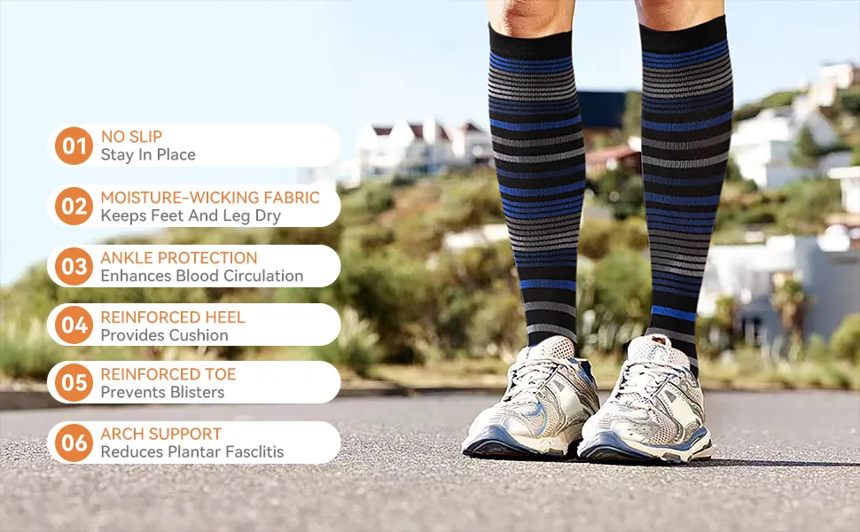 LEOSTEP 4 Pairs Compression Socks for Women & Men Medical for Nurses,Nursing,Running Small-Medium Medical - MEN COMPRESSION SOCKS