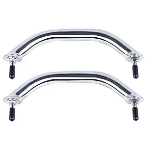 2pcs Stainless Steel Marine Horseshoe Bracket Life Buoy Ring Holder with Plastic Mount - BOAT HANDLE